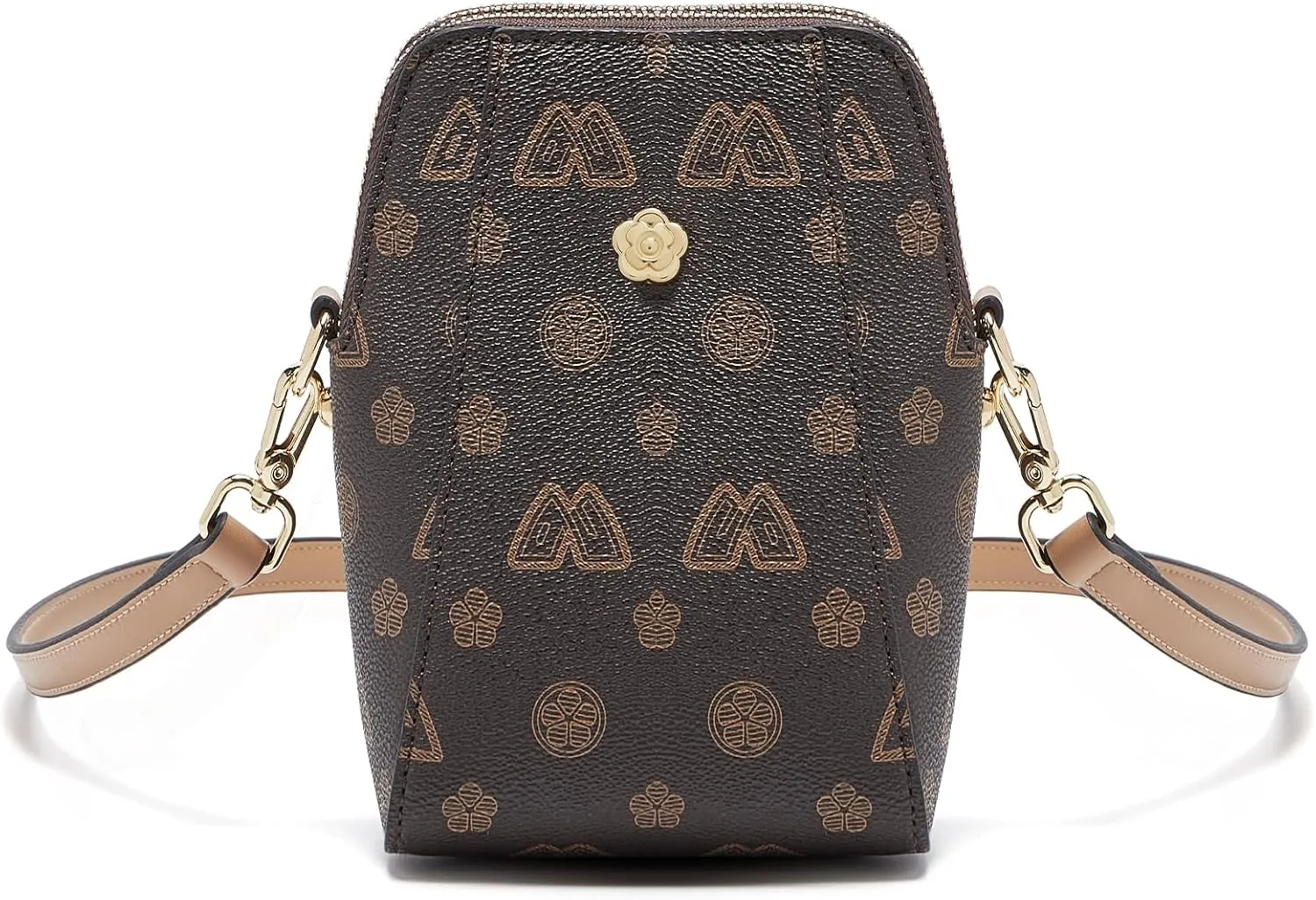FOXLOVER Mini PVC Crossbody Bags for Women Small Vertical Cell Phone Purses Lightweight Vintage Vegan Leather