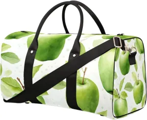 Fresh Apples Travel Duffel Bag for Women Men Waterproof Foldable Overnight Weekender Bag Large Capacity Sports Gym Bag