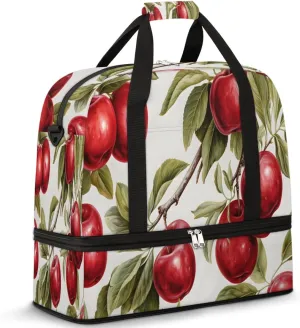 Fruit Apples Foldable Travel Duffel Bag Overnight Weekender Bag with Shoes Compartment Sports Gym Bag for Men Women