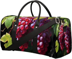 Fruits Grapes Travel Duffel Bag for Women Men Waterproof Foldable Overnight Weekender Bag Large Capacity Sports Gym Bag