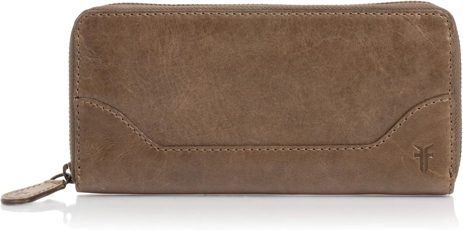 Frye Women's Melissa Zip Around Leather Wallet, Stylist Purse with Card Holder & Pockets