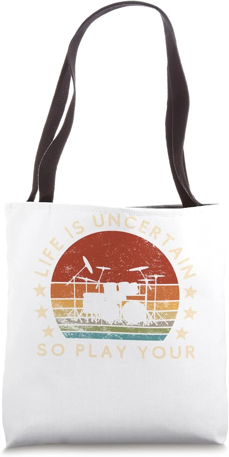 funny drums slogan tee - embrace life's uncertainty Tote Bag