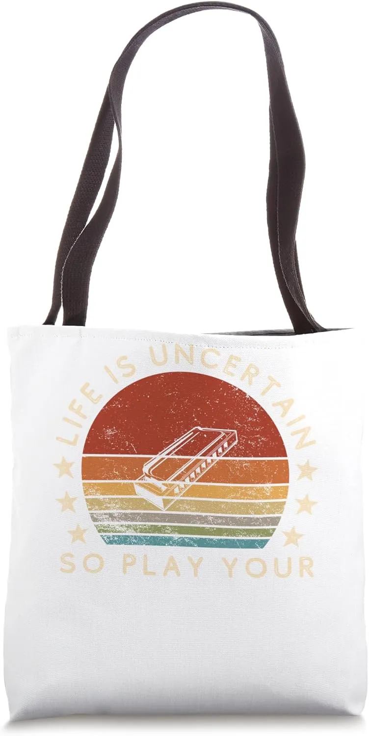 funny harmonica slogan tee - embrace life's uncertainty Tote Bag