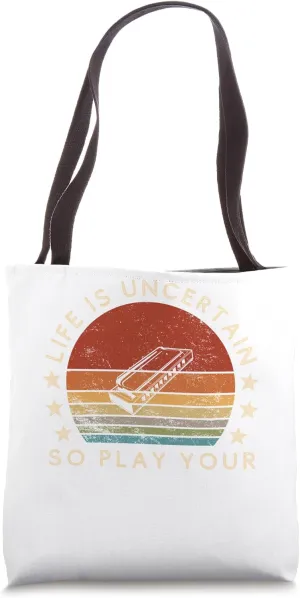 funny harmonica slogan tee - embrace life's uncertainty Tote Bag