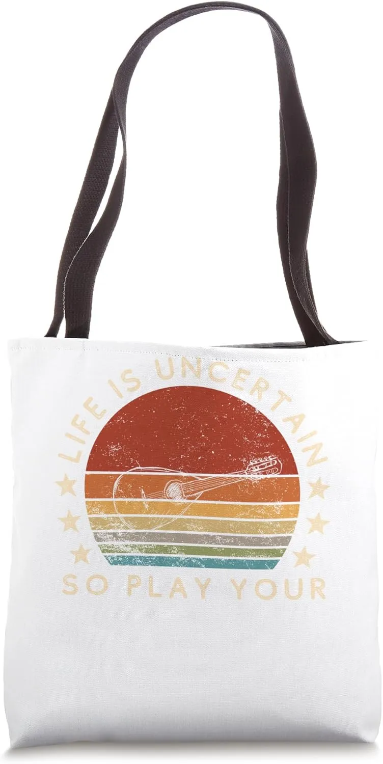 funny mandolin slogan tee - embrace life's uncertainty Tote Bag