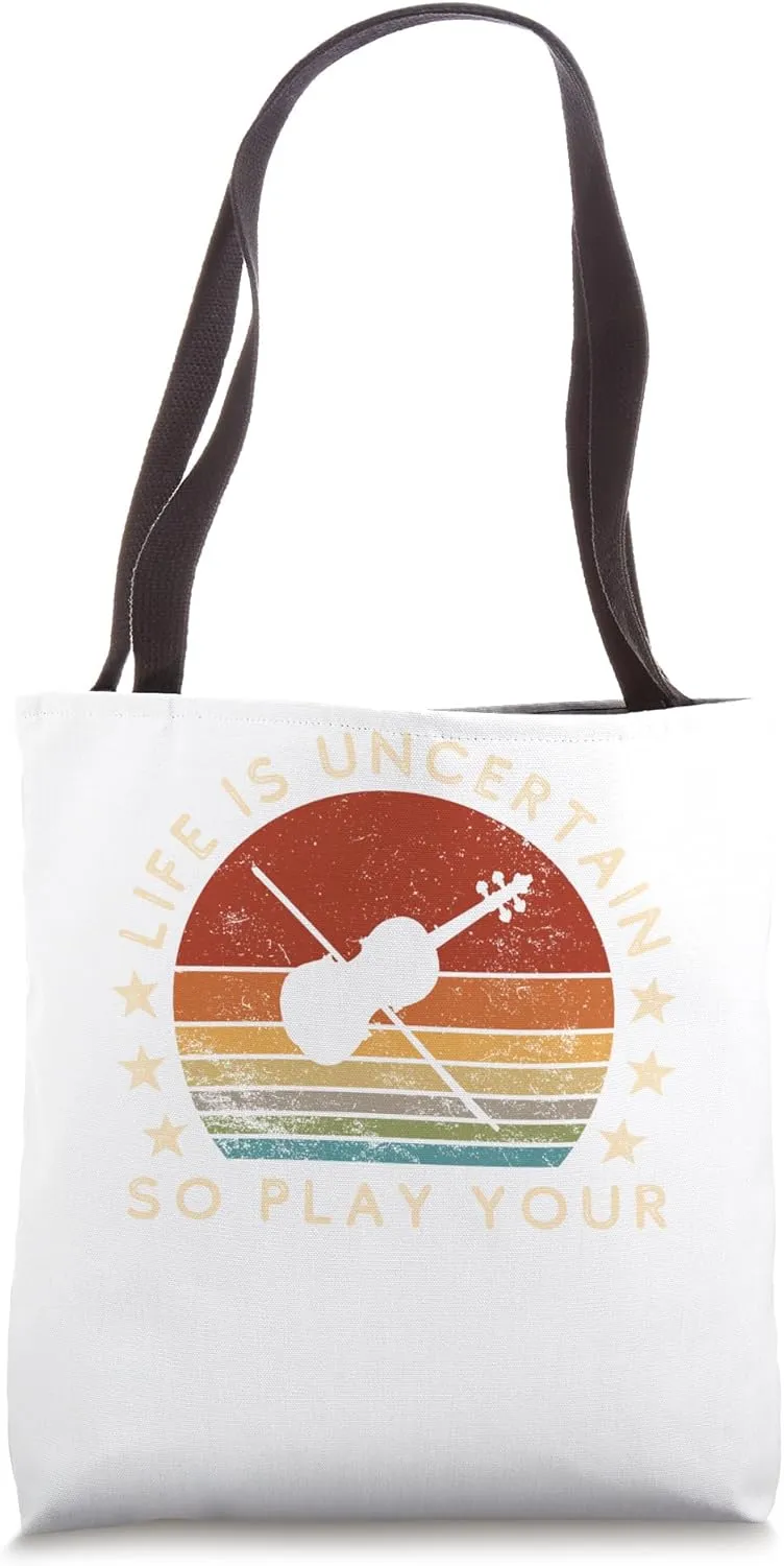 funny violin slogan tee - embrace life's uncertainty Tote Bag
