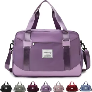 FUNSEED Large Carry-on Luggage, Travel Duffel Bags for Women and Men, 18.5×7.5×12.6 Personal Item Gym Bag (Purple)