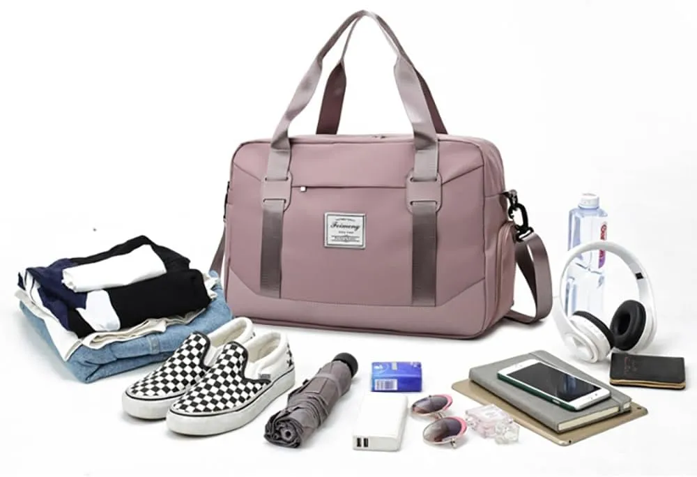 FUNSEED Large Carry-on Luggage, Travel Duffel Bags for Women and Men, 18.5×7.5×12.6 Personal Item Gym Bag (Purple)
