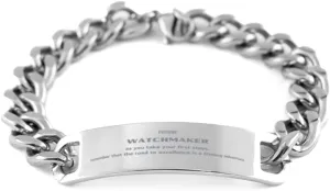 Future Watchmaker Gifts, The road to excellence, Watchmaker Graduation Gifts, Birthday Unique Cuban Chain Stainless Steel Bracelet For Coworkers, Men, Women, Friends