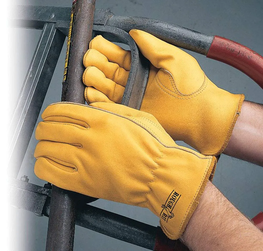 Galeton Rough Rider Premium Leather Driver Gloves With Elastic Back Gold, Medium (25001PR-M)