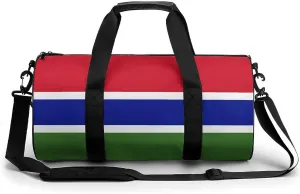 Gambia Flag Waterproof Sports Duffel Bag Dry Wet Separation for Gym Beach Travel