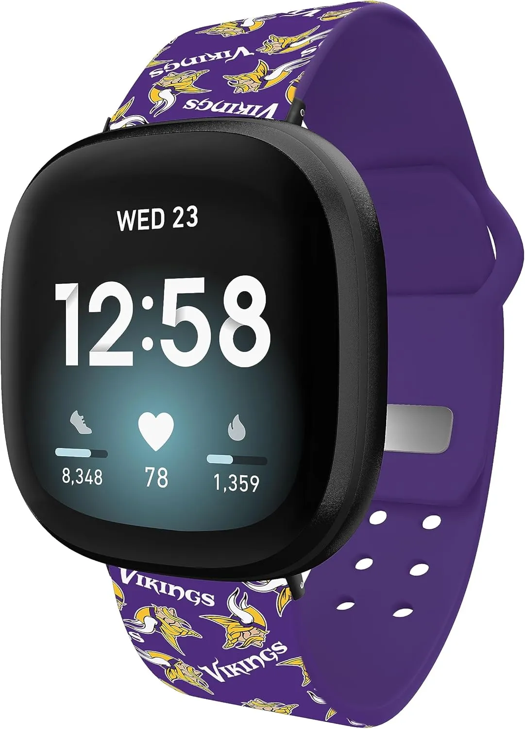 Game Time Minnesota Vikings HD Watch Band Compatible with Fitbit Versa 3 and Sense