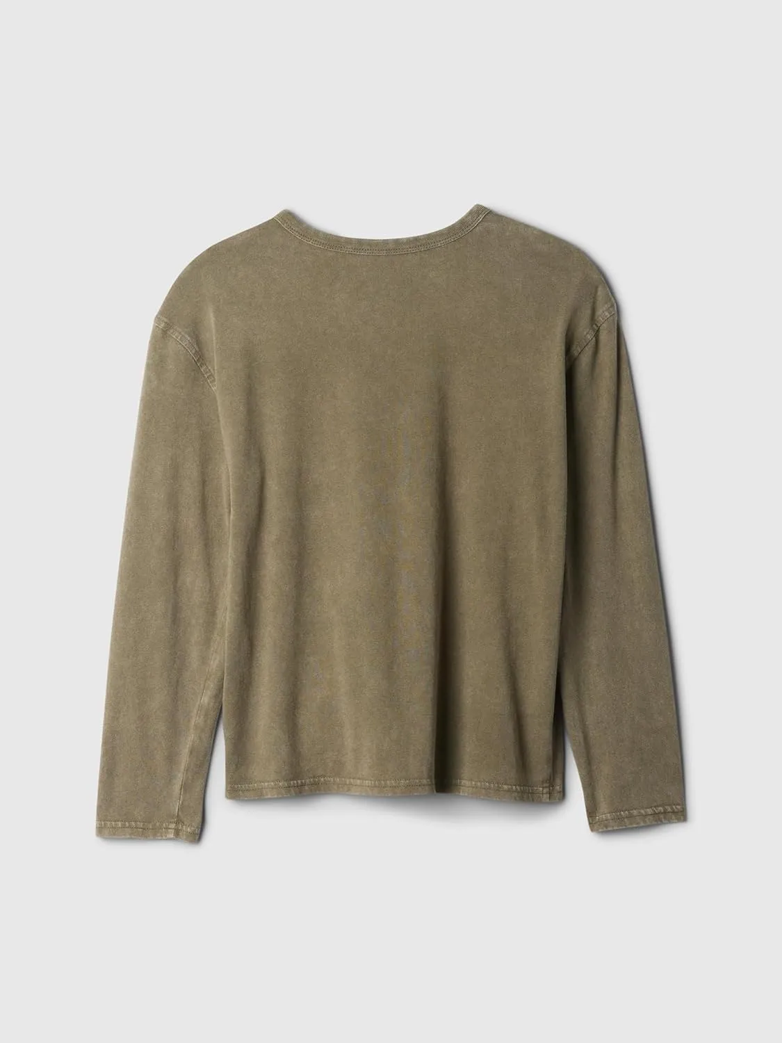 GAP Boys' Long Sleeve Washed Henley