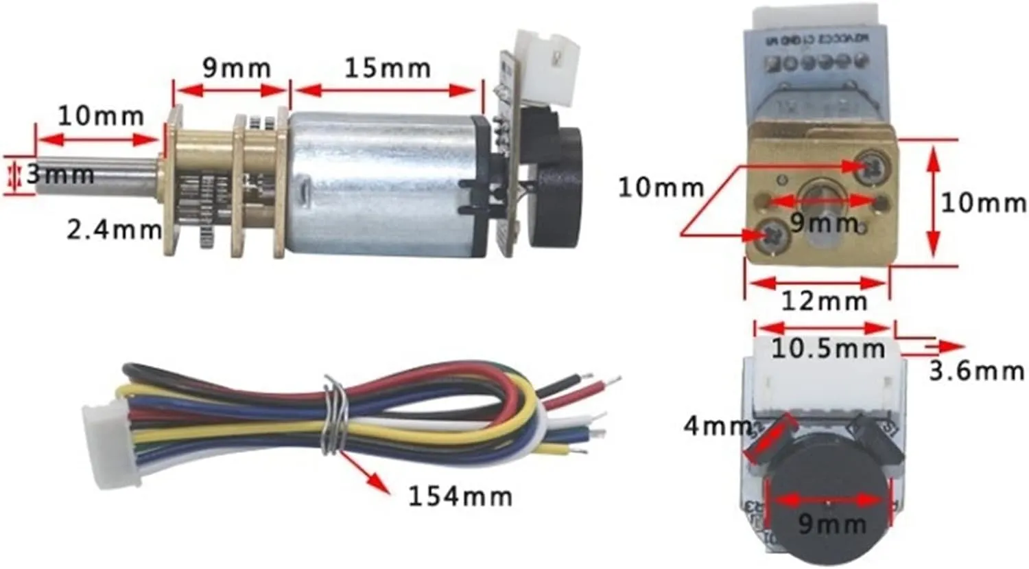 Gear electronic starter GA12-N20 Mini DC Deceleration electronic starter with Hall Encoder, Speed Measuring Code Disc Smart Car Mini Small electronic starter Electric Accessories(12v 100RPM)