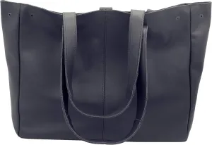 Genuine Italian Leather Shoulder Tote Bag for Women Large Handbag Work Purse - Black