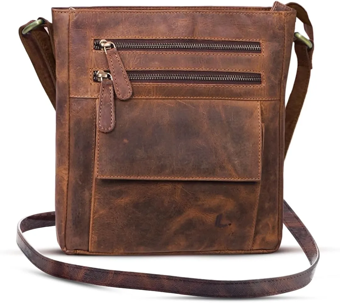 Genuine Leather Crossbody Bag for Women – Medium Size Leathure Purse, Stylish and Durable Handbags for Women
