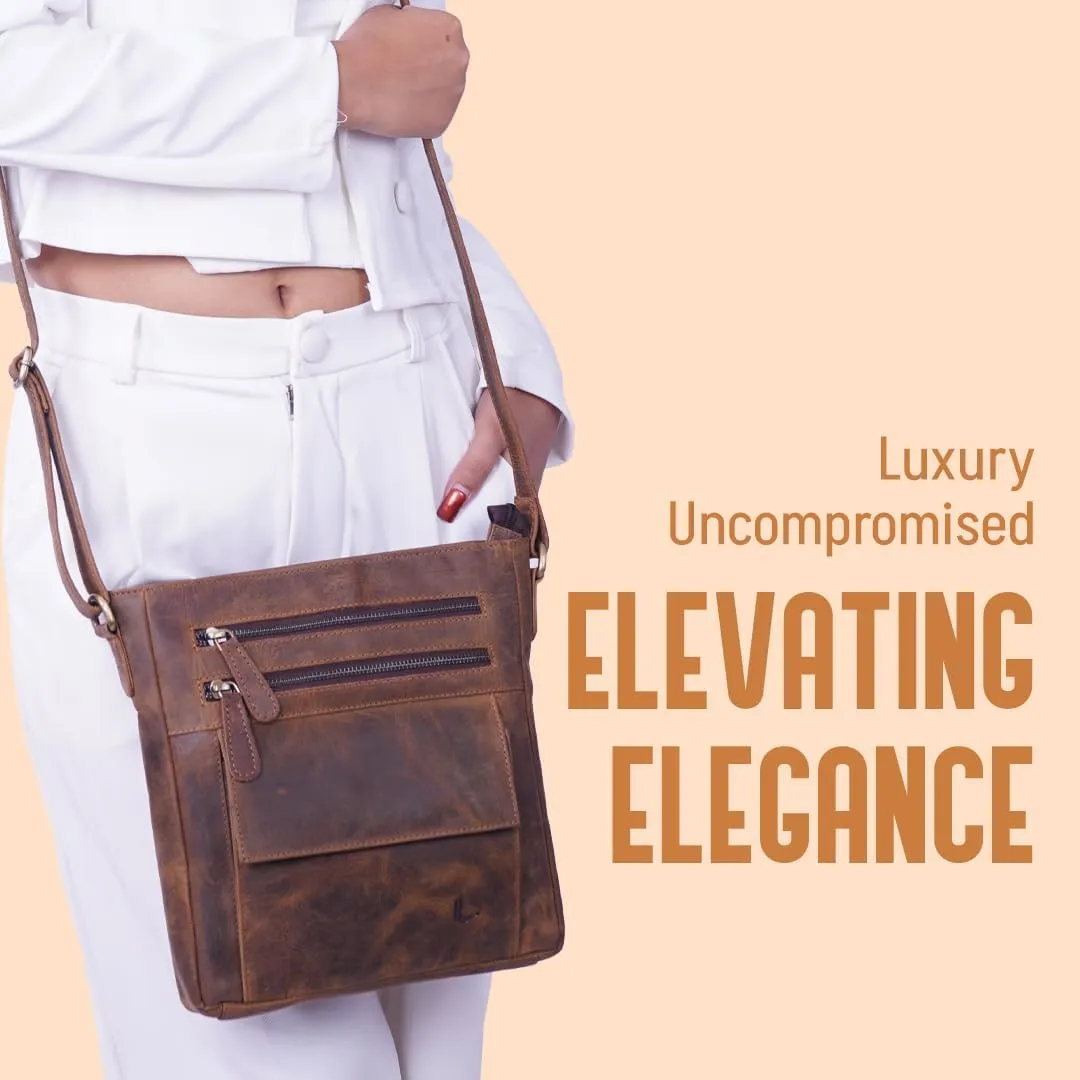 Genuine Leather Crossbody Bag for Women – Medium Size Leathure Purse, Stylish and Durable Handbags for Women