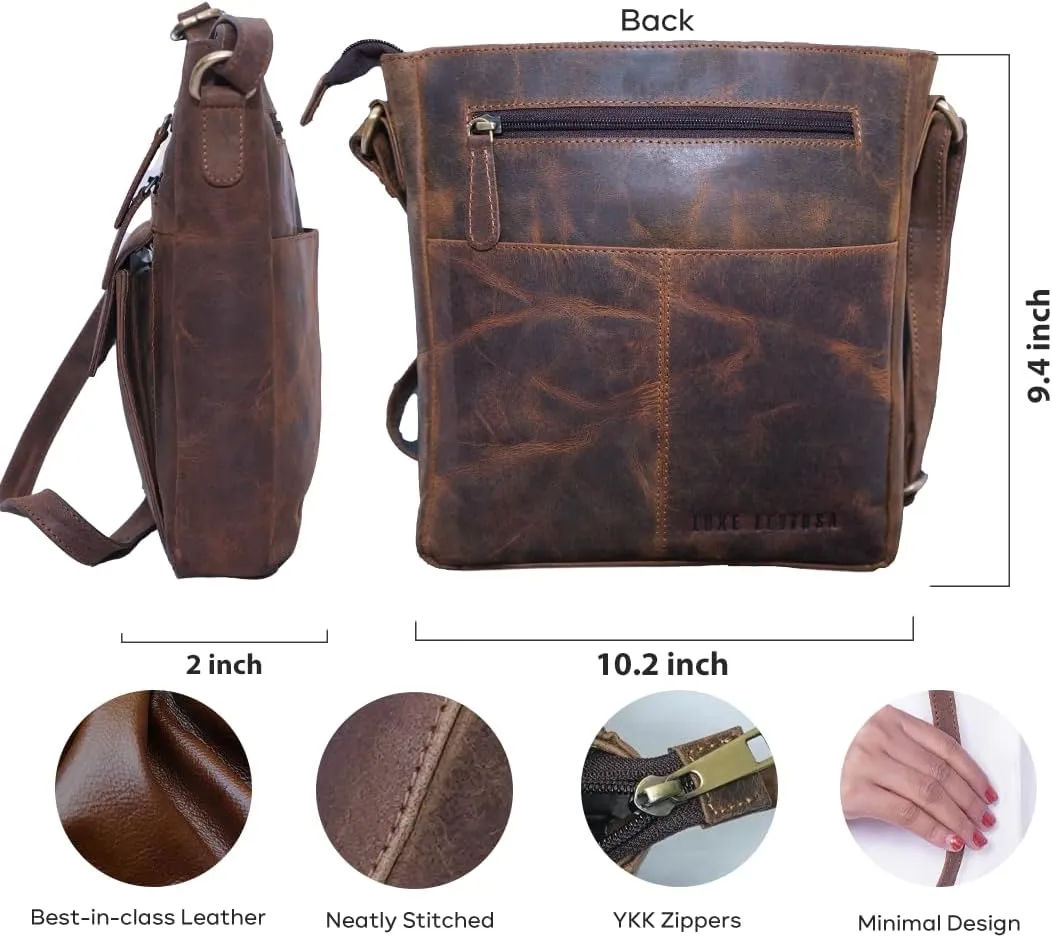 Genuine Leather Crossbody Bag for Women – Medium Size Leathure Purse, Stylish and Durable Handbags for Women