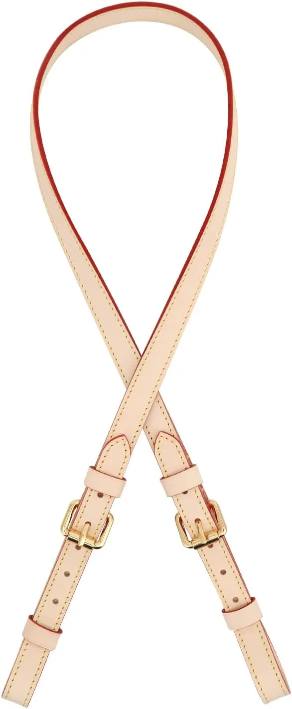 Genuine Leather Purse Strap Replacement for Shoulder Bag, Adjustable Cowhide Leather Handle Bag Straps for Purses, Handbags, Fit for Louis Vuitton - Natural, Length 36-40 Inch, Width 20 mm