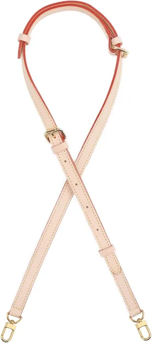 Genuine Leather Purse Strap Replacement for Shoulder Bag, Adjustable Cowhide Leather Handle Bag Straps for Purses, Handbags, Fit for Louis Vuitton - Natural, Length 42-47 Inch, Width 15 mm