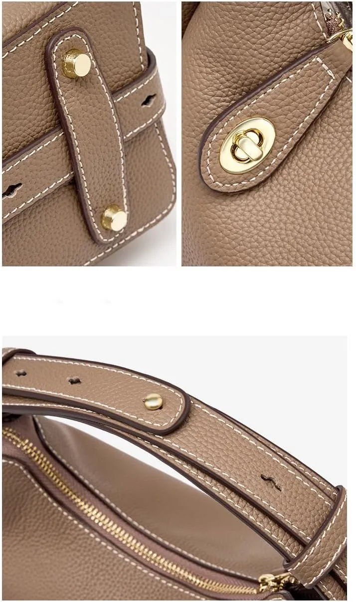 Genuine Leather Shoulder Bag for Women, Fashion crossbody bag, Tote Handbag Purse with Zipper Closure