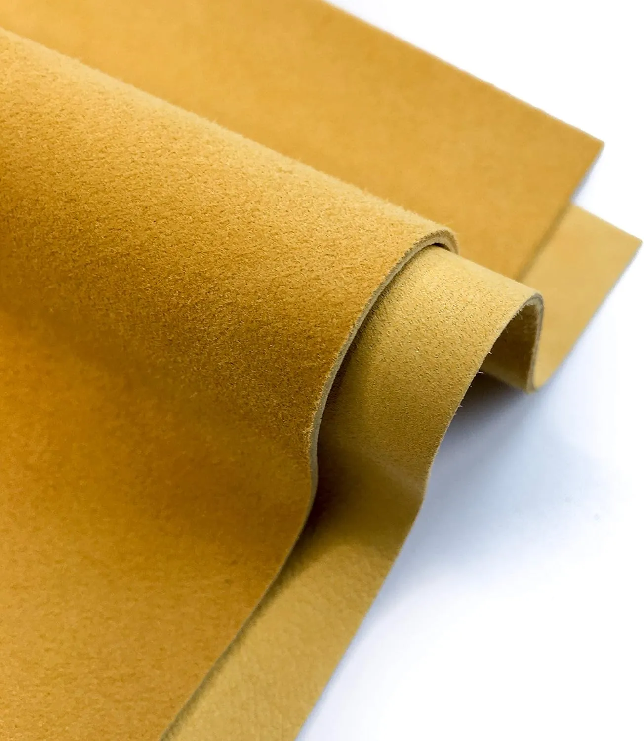 Genuine Yellow Suede Leather Hide: Real Leather Sheet for Crafts - Tanned Suede Fabric (Mineral Yellow, 18x24In/ 45x60cm)