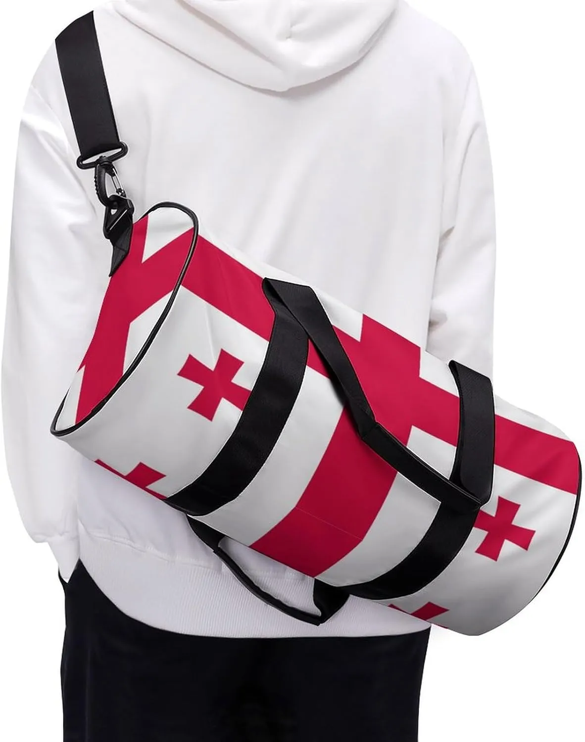 Georgia Flag Waterproof Gym Bag for Travel Dry Wet Separation for Beach Yoga Weekender