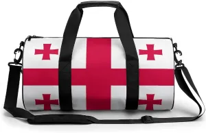 Georgia Flag Waterproof Gym Bag for Travel Dry Wet Separation for Beach Yoga Weekender