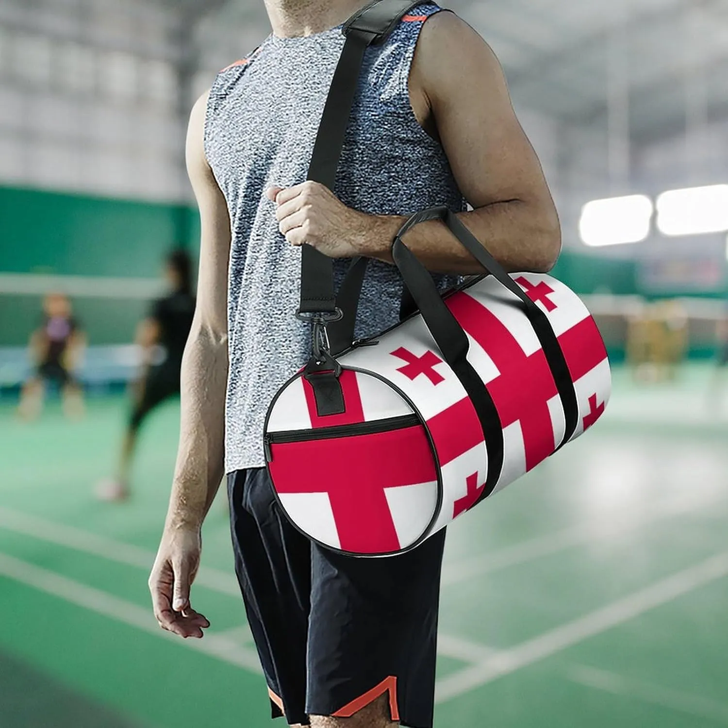 Georgia Flag Waterproof Gym Bag for Travel Dry Wet Separation for Beach Yoga Weekender