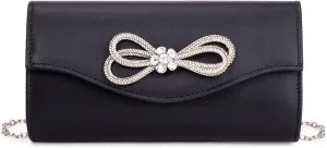 Gets Women Evening Bag Rhinestone Bow Clutch Purse for Women Party Wedding Prom Cocktail Formal Flap Handbags