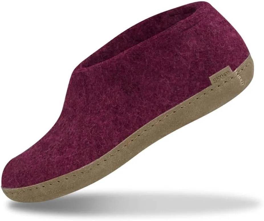 Glerups 100% Gotland Sheep Wool Boot Slipper with leather sole - Unisex