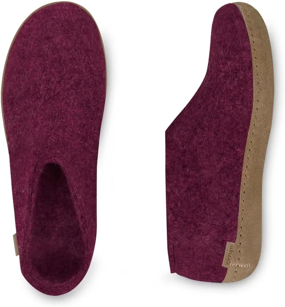 Glerups 100% Gotland Sheep Wool Boot Slipper with leather sole - Unisex