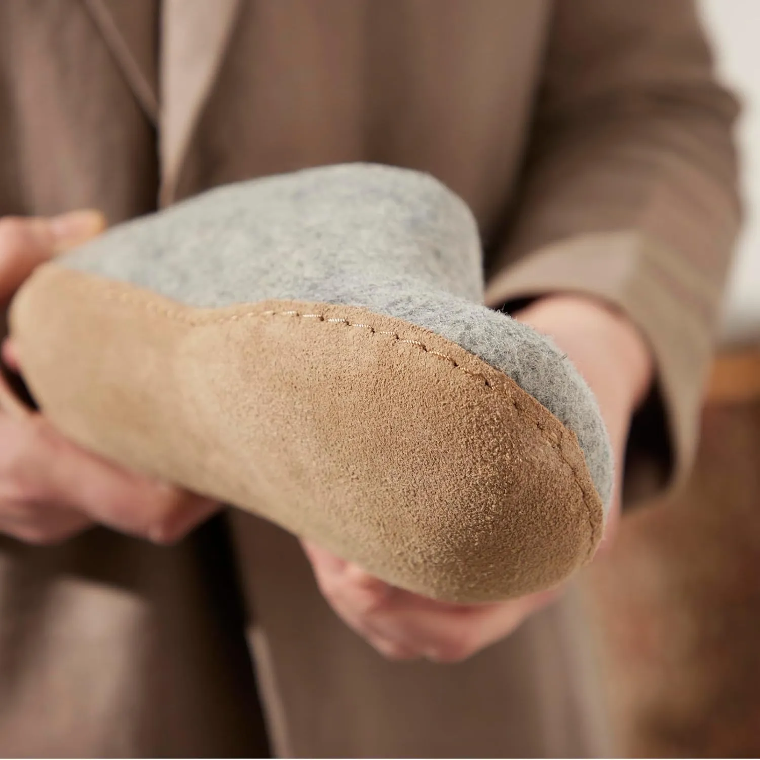 Glerups 100% high quality wool mix Slipper with leather sole - Unisex Slip-on