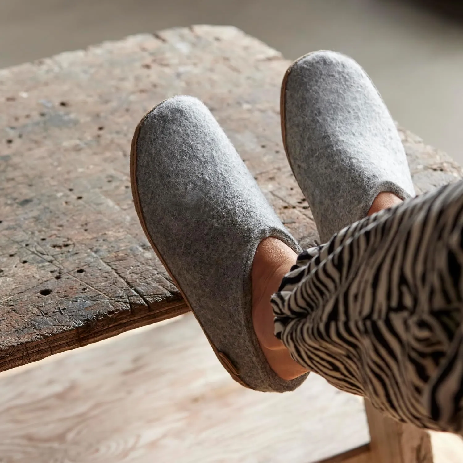Glerups 100% high quality wool mix Slipper with leather sole - Unisex Slip-on