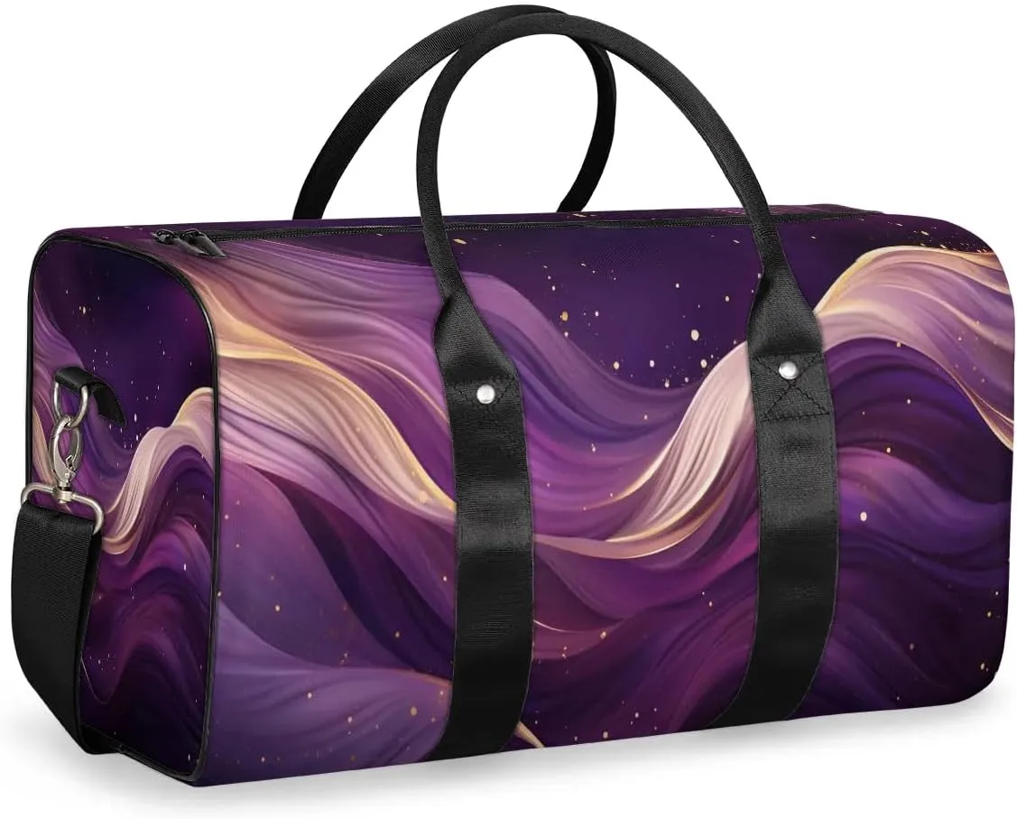 Glitter Pattern Travel Duffel Bag for Women Men Waterproof Foldable Overnight Weekender Bag Large Capacity Sports Gym Bag