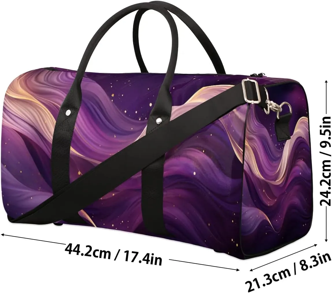 Glitter Pattern Travel Duffel Bag for Women Men Waterproof Foldable Overnight Weekender Bag Large Capacity Sports Gym Bag