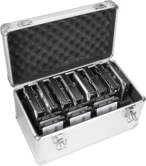 GLOTRENDS B86 14-Slot Storage Box for 2.5/3.5 Inch Internal Hard Disk, Portable Design for Carrying and Transportation, IP65 Water Resistant, HDD Organizer and Protective Box