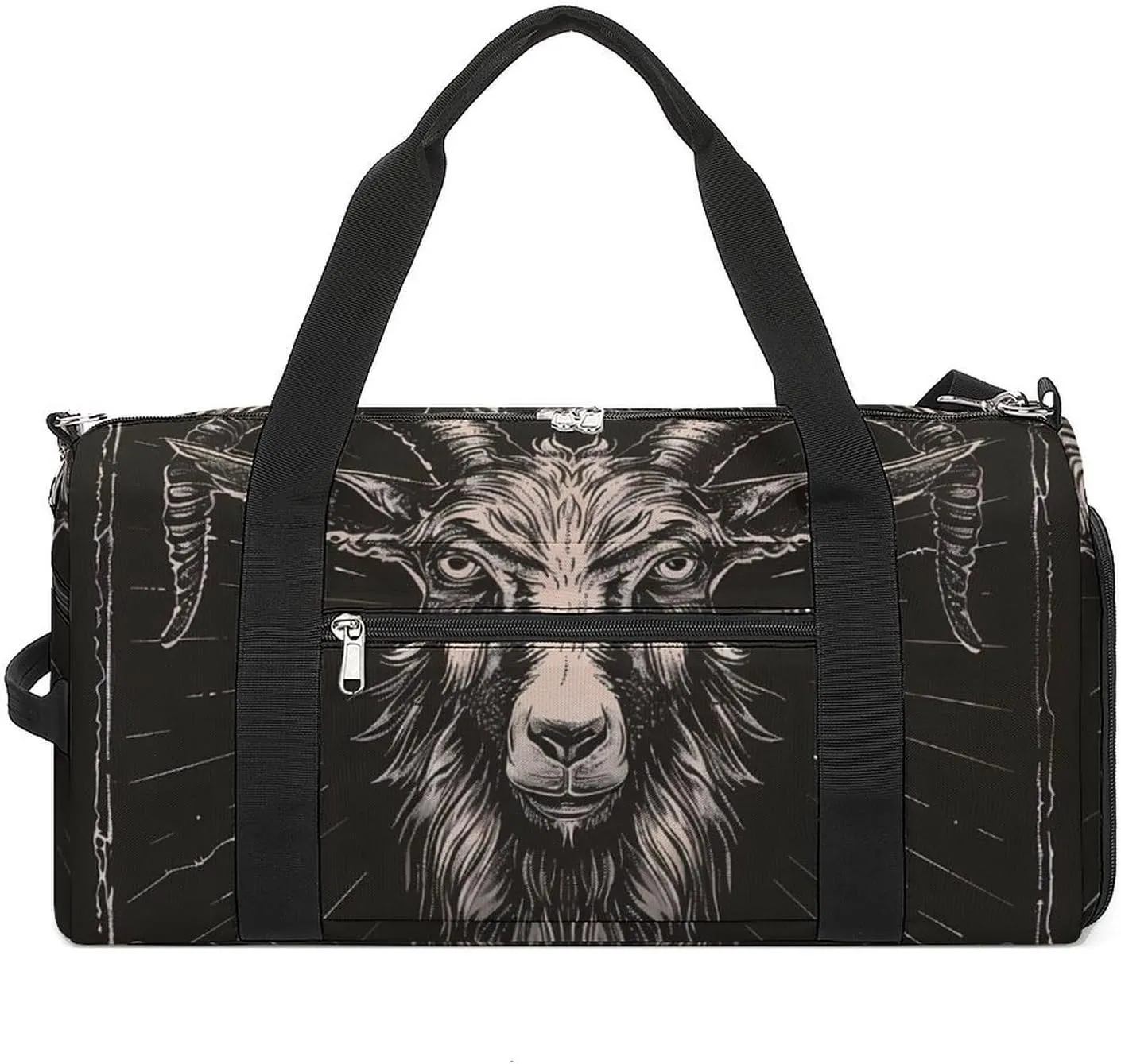 Goat Print Occult Eye Devil Gym Bag for Men Women Lightweight Duffel Bag Sports Workout Bag for Travel Yoga