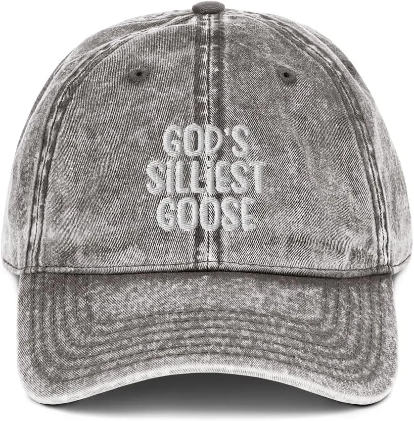 God's Silliest Goose Hat (Embroidered Vintage Cotton Twill Cap)