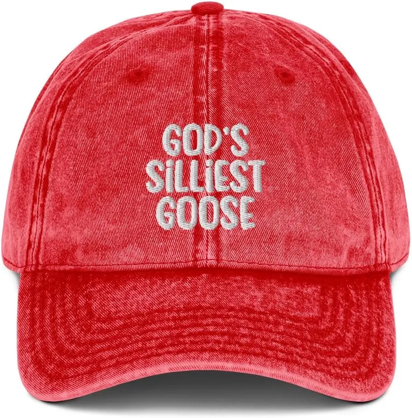 God's Silliest Goose Hat (Embroidered Vintage Cotton Twill Cap)