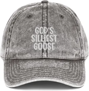 God's Silliest Goose Hat (Embroidered Vintage Cotton Twill Cap)