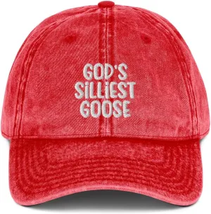 God's Silliest Goose Hat (Embroidered Vintage Cotton Twill Cap)