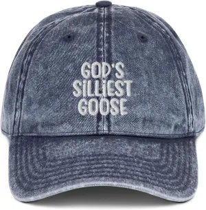 God's Silliest Goose Hat (Embroidered Vintage Cotton Twill Cap)