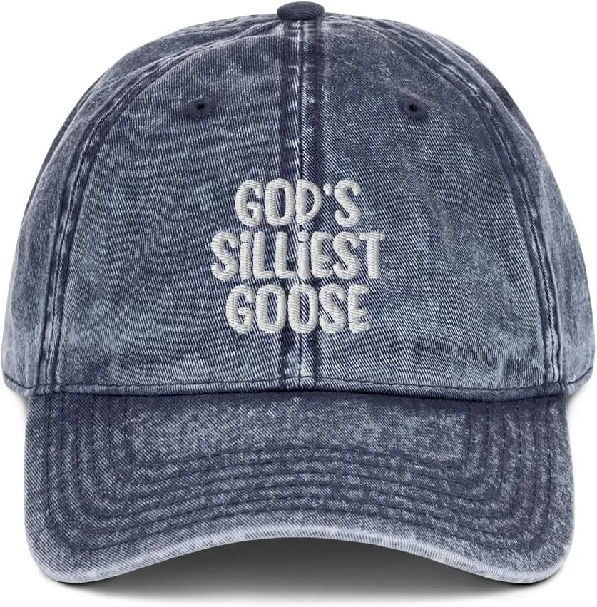 God's Silliest Goose Hat (Embroidered Vintage Cotton Twill Cap)