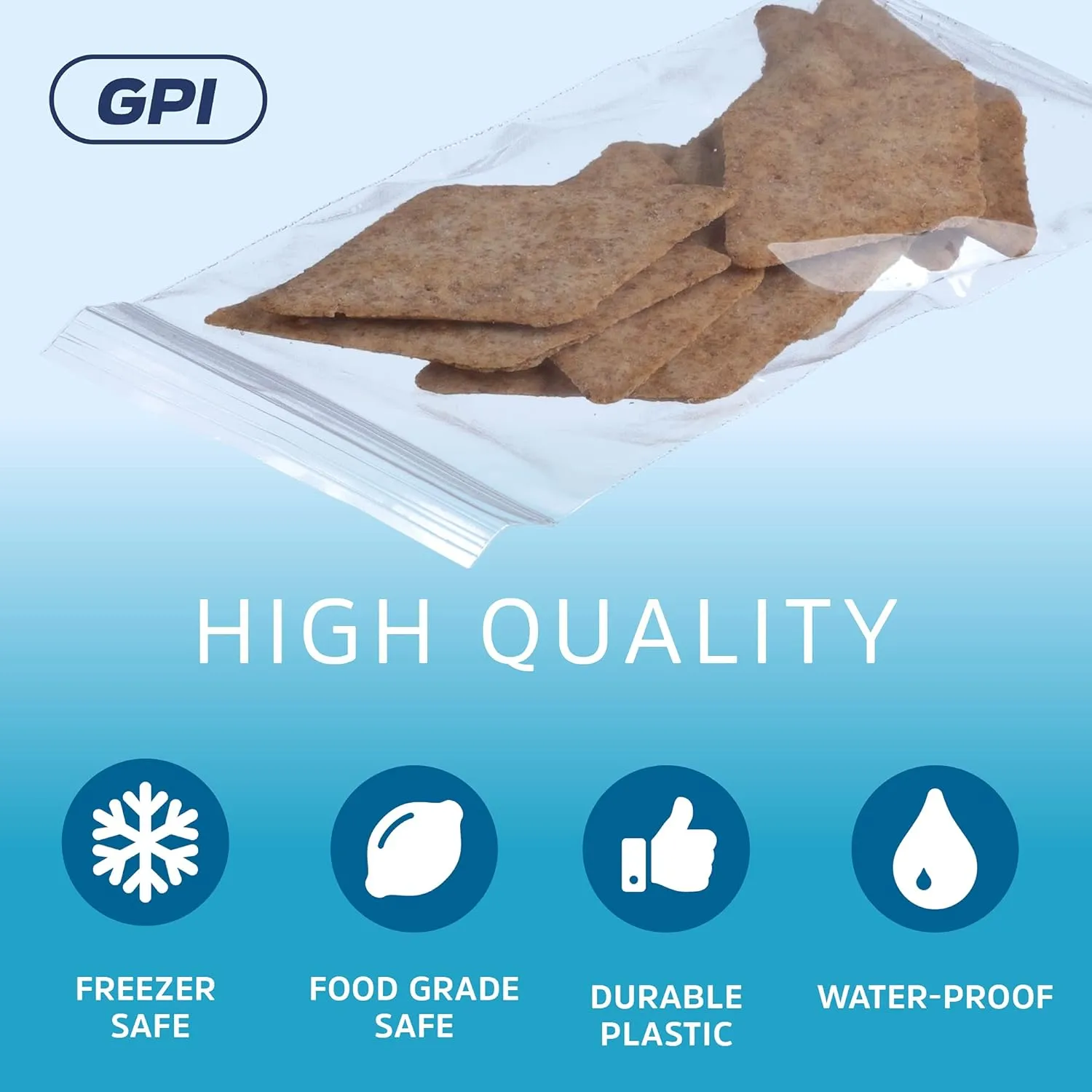 GPI - Case of 1000 3" X 6" Clear Plastic Reclosable Zip Bags - Bulk 2 Mil Thick Strong & Durable Poly Baggies with Resealable Zipper Top Lock for Travel, Storage, Packaging & Shipping.