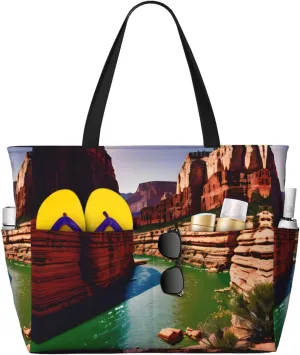 Grand Canyon Print Unisex Large Capacity Beach Travel Bag Vacation Picnic Sport Tote Portable Gym Bag