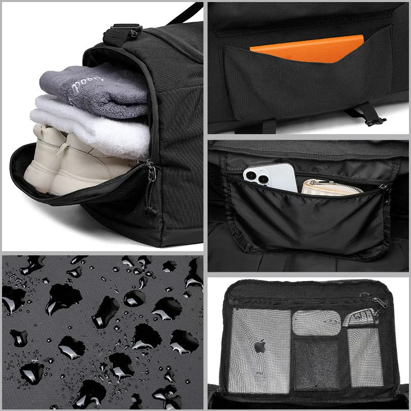 Green Dry Wet Separation Gym Bag - Yoga Fitness Travel Duffel - Shoe Compartment