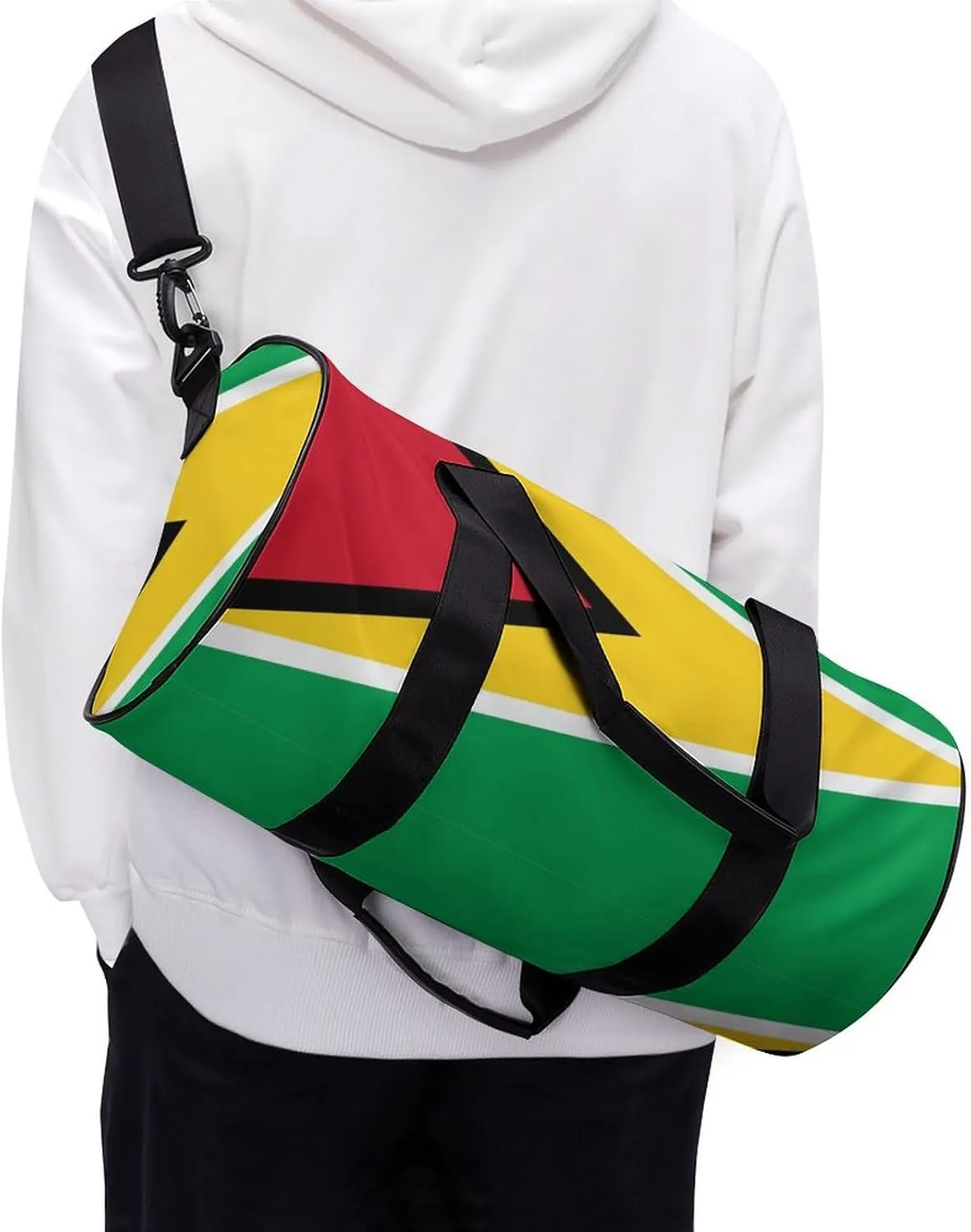 Guyana Flag Sports Duffel Bag for Men Women Dry Wet Separation Lightweight Tote