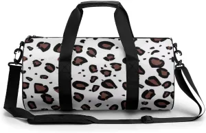Gym Bag for Men Women Lightweight Sports Duffle Bag with Multiple Compartments Cylindrical Gym Bag for Fitness Travel And Outdoor Activities Ater Resistant Yoga Bag Training Bag Abstract Leopard