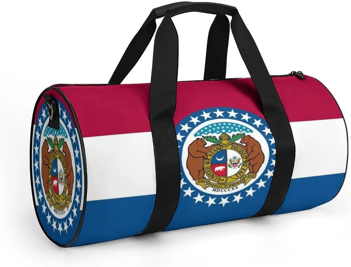 Gym Bag for Men Women Lightweight Sports Duffle Bag with Multiple Compartments Cylindrical Gym Bag for Fitness Travel And Outdoor Activities Ater Resistant Yoga Bag Training Bag Missouri Pride